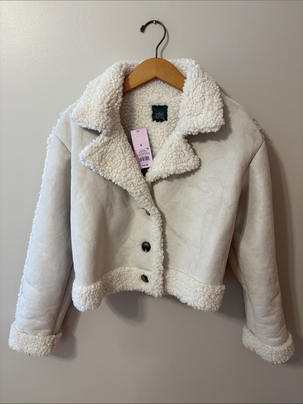 NEW Cozy Cream Sherpa-Lined Jacket